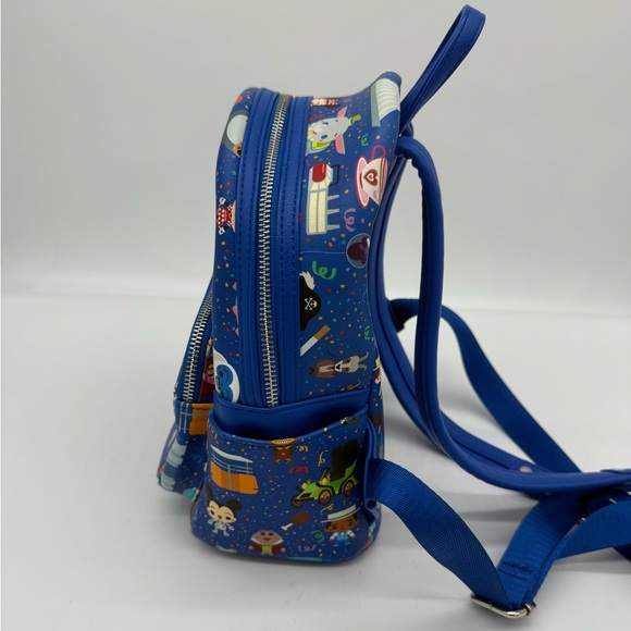 Disney Parks Exclusive Loungefly Hard Tag Blue Backpack Chibi Characters - Picture 7 of 10
